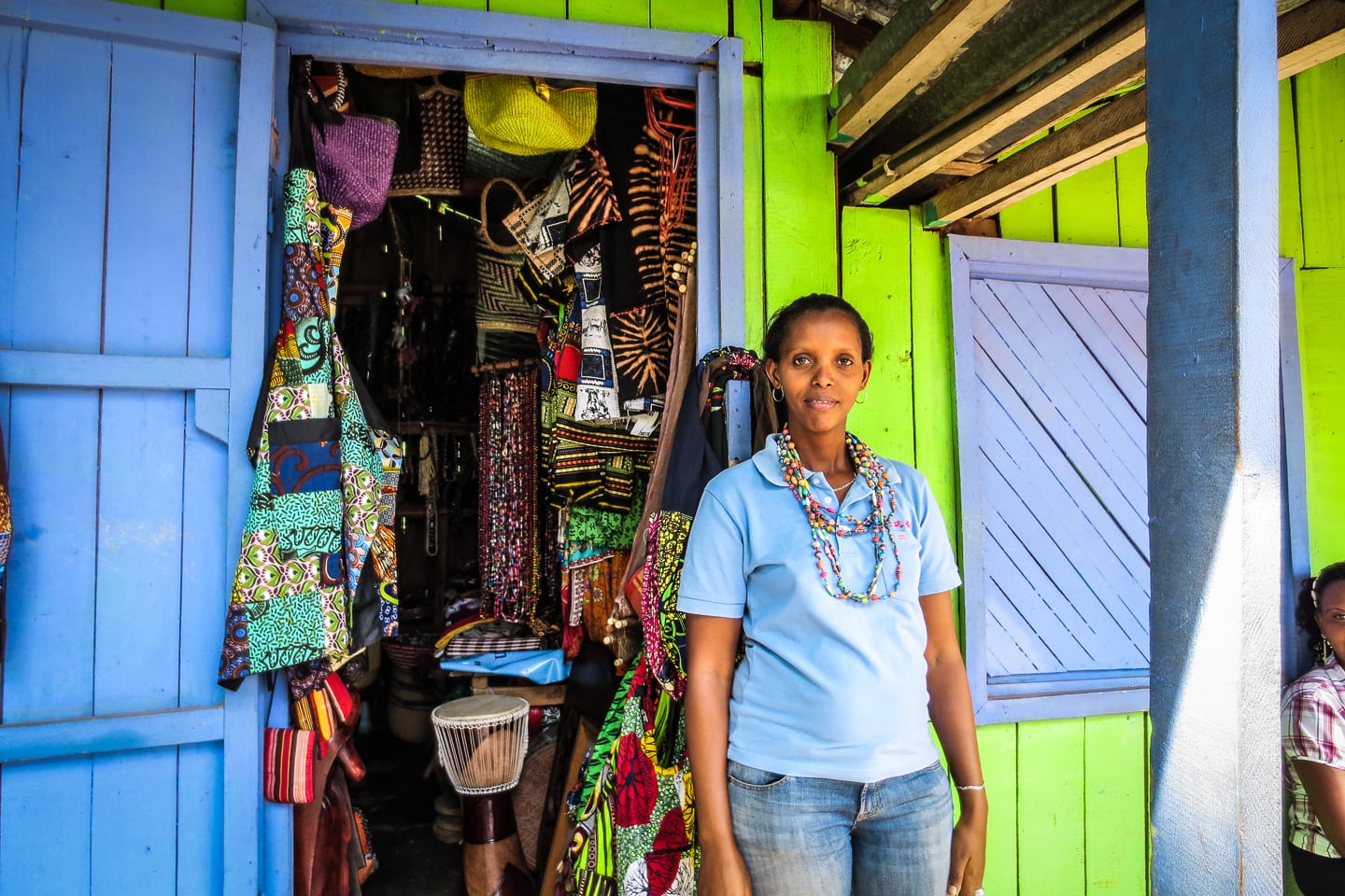 vendor at Caplaki Craft Village in Kigali Rwanda